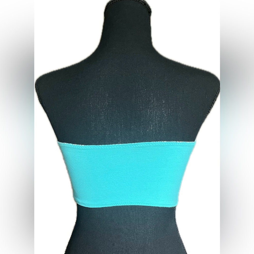 Strapless Reversible Paisley/Teal Tube Top. Women’s size S/M - Picture 7 of 8